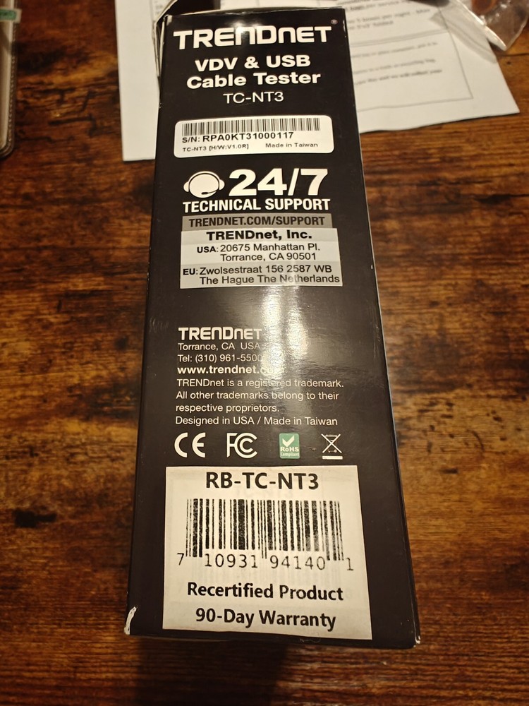 TRENDnet TC-NT3, VDV & USB Cable Tester