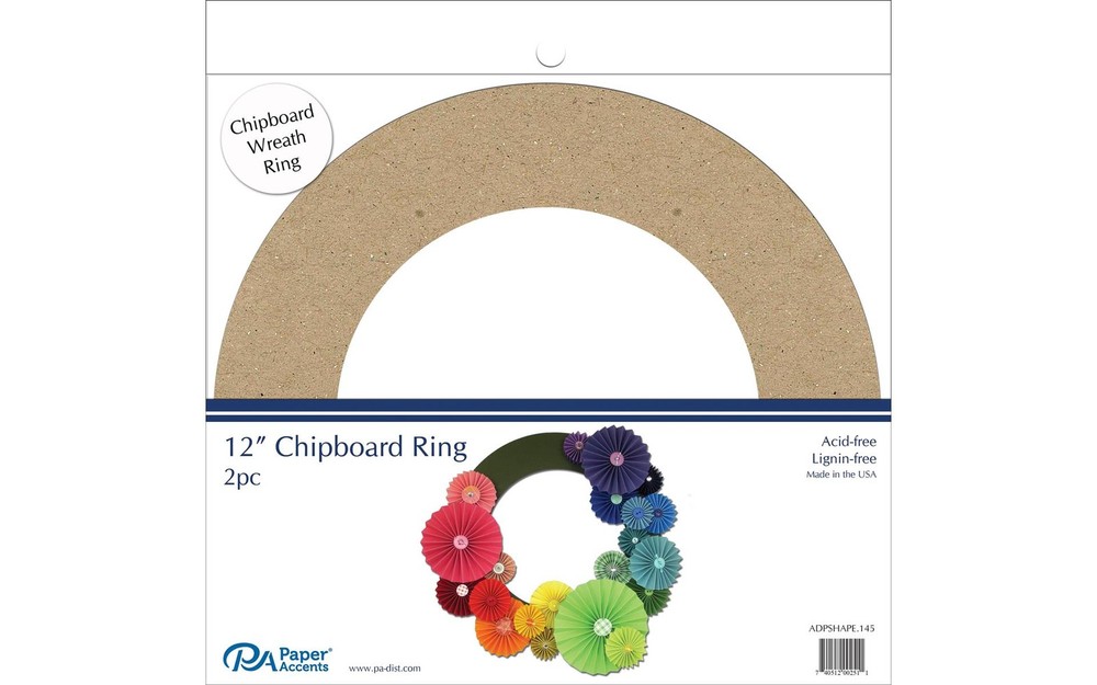 Chip Shape 2pc 12" Chipboard Ring Natural