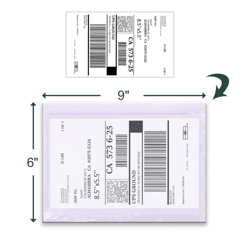 Packing List Pouches Shipping Label Envelopes Clear Adhesive Top Loading Pack...