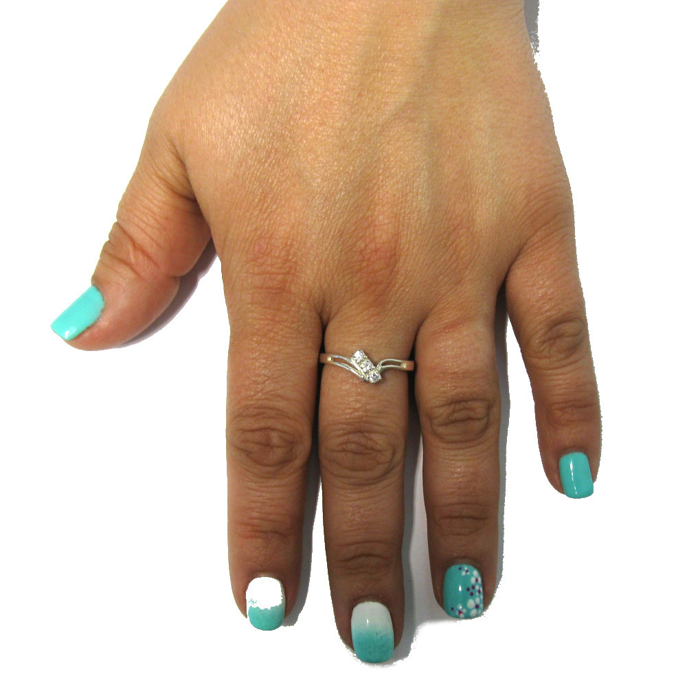 Plain Sterling Silver Ring Hallmarked Solid 925 With 3 Cubic Zirconia Empress