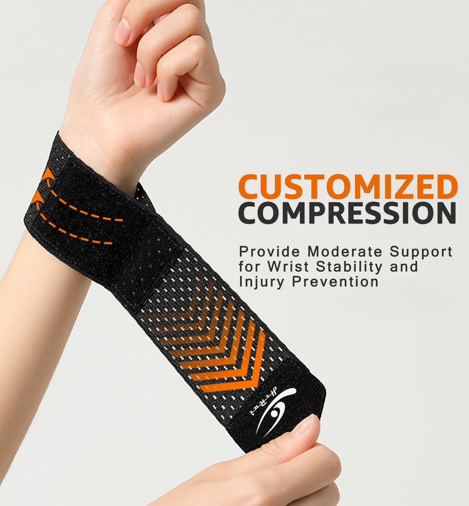 HiRui Wrist Compression Wraps, Brace Support for Small, Black