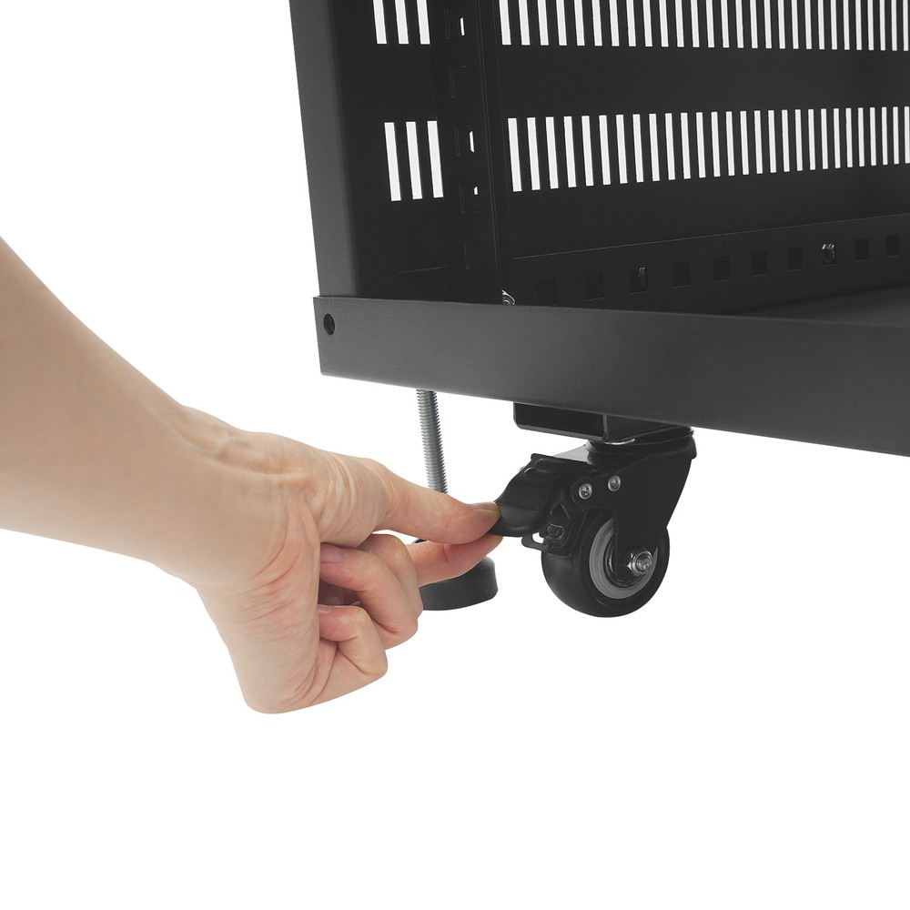 Network & Stereo Rack with Caster Wheels Rolling Server Rack Open Cabinet
