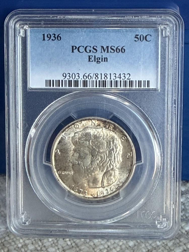1936 Elgin Silver Commemorative Half Dollar ~ PCGS MS66 ~ Beautiful Example