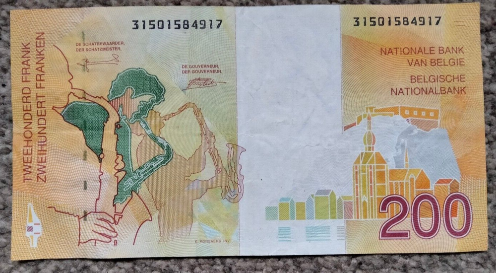 Belgium 200 Francs 1996 P148 VF/EF