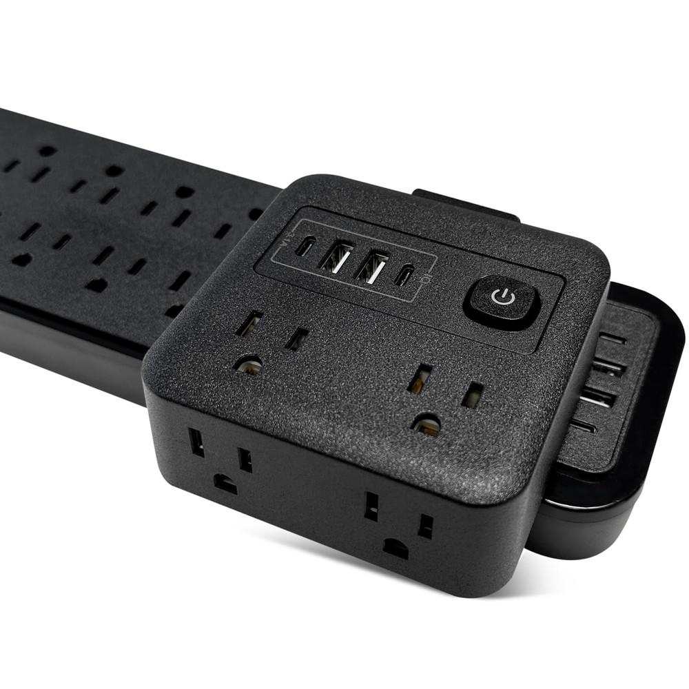 Multi Plug Outlet Extender with USB - Surge Protector Splitter 4 USB Wall Cha...
