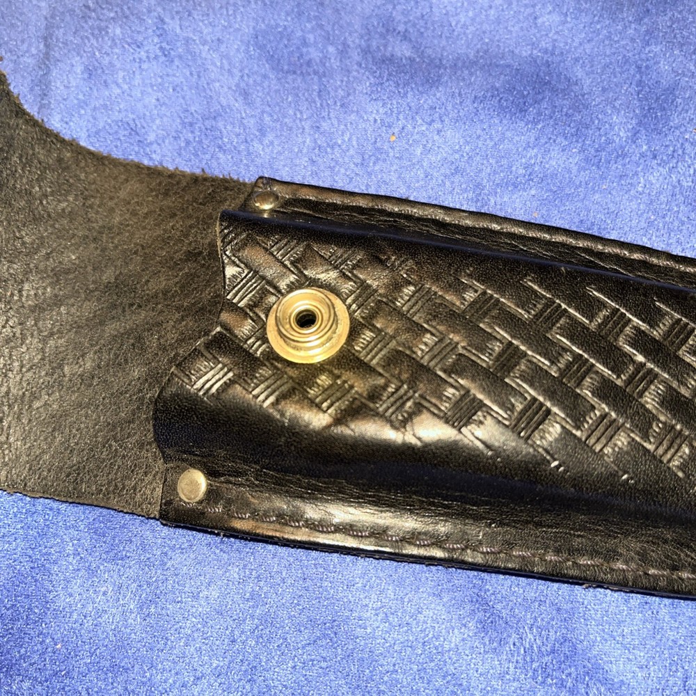 Leather Knife Sheath Case Black 5.75” Long , Belt Loop,Snap Close