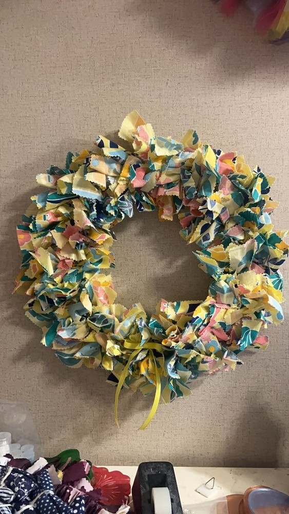 Handmade Fabric Rag Wreath