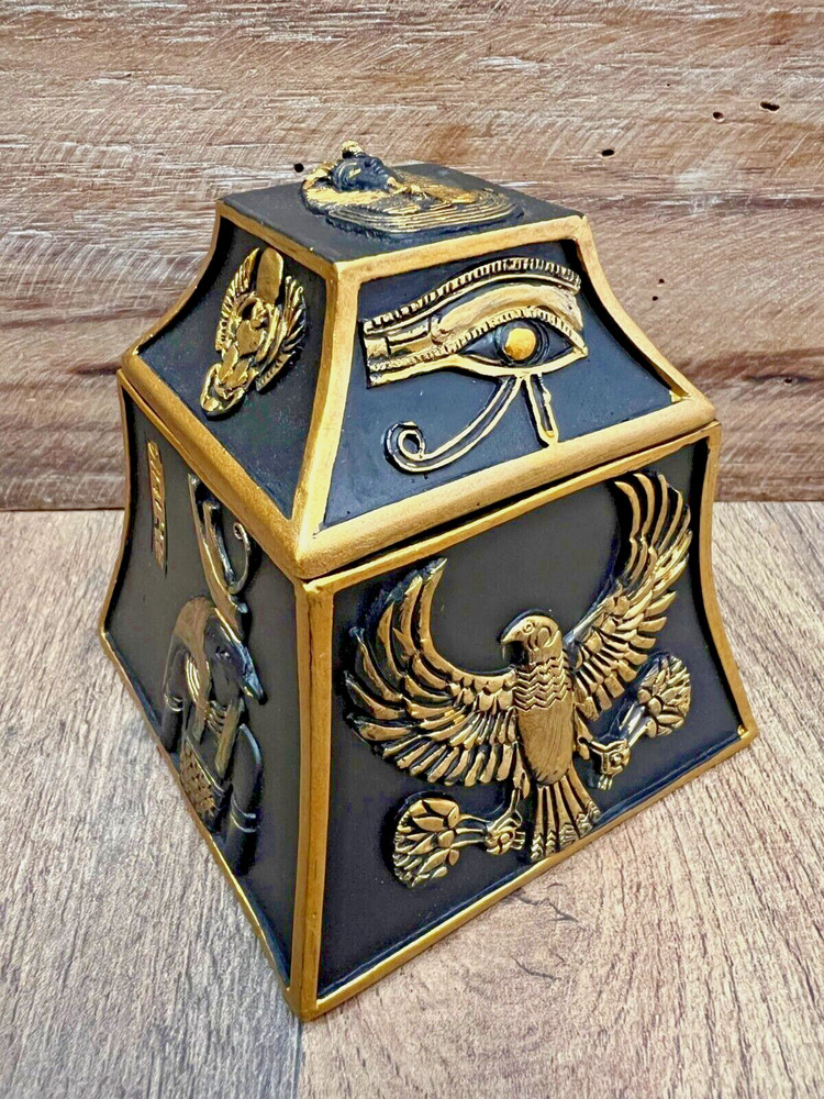 Egyptian Resin Trinket Box 3.5" x 3.5"
