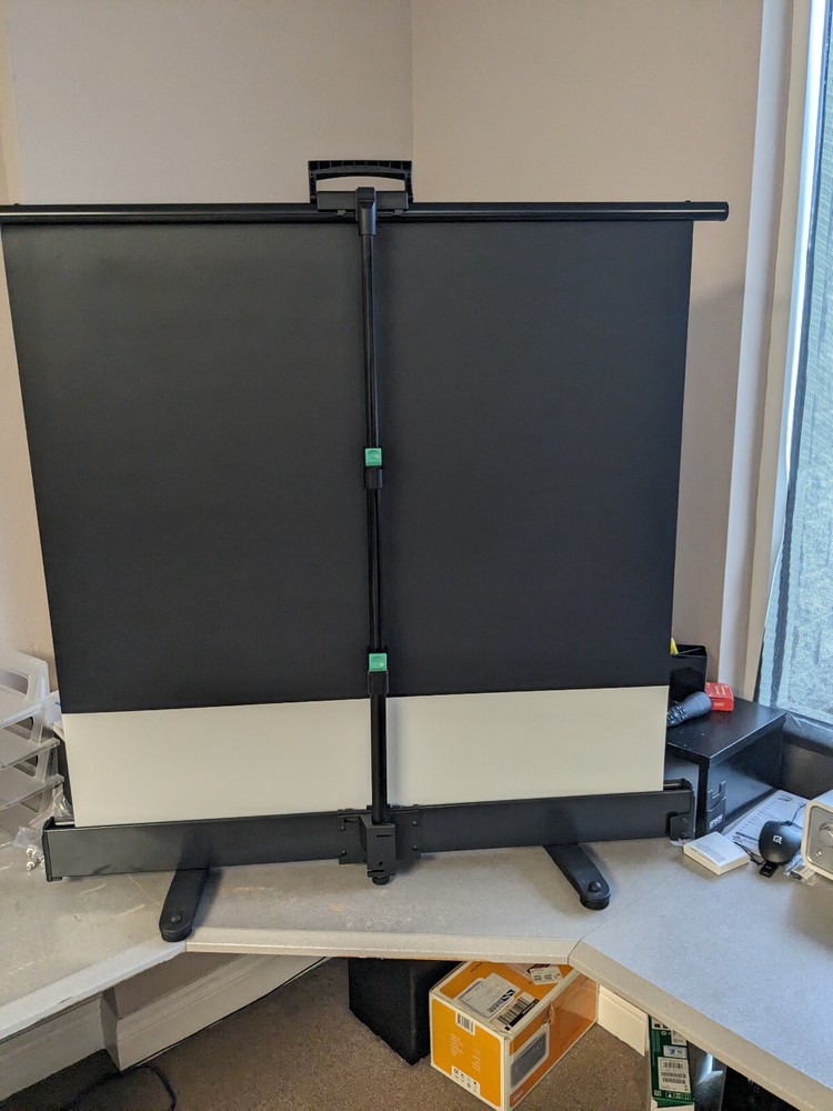 Portable Projector Screen Pull Up Stand 40" Mobile Projection Conference Table