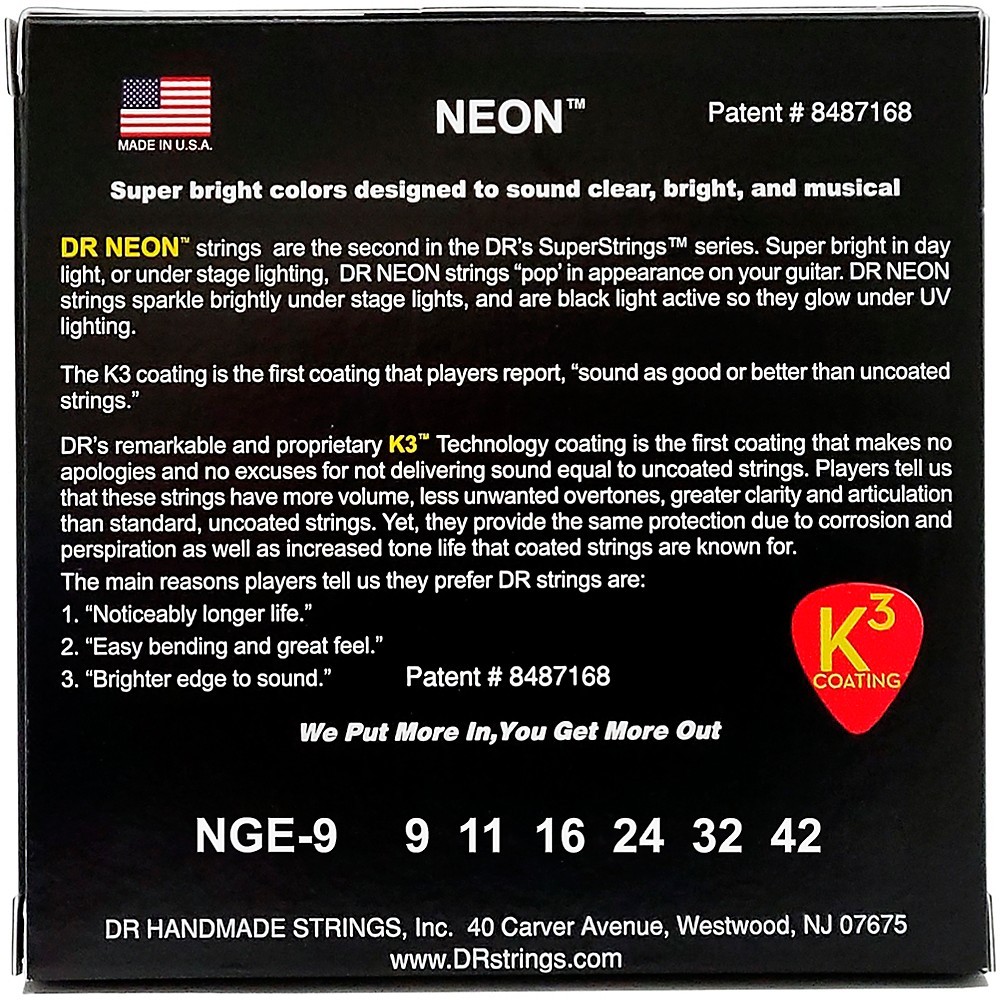 DR Strings NEON Hi-Def Green SuperStrings Light Electric Guitar Strings