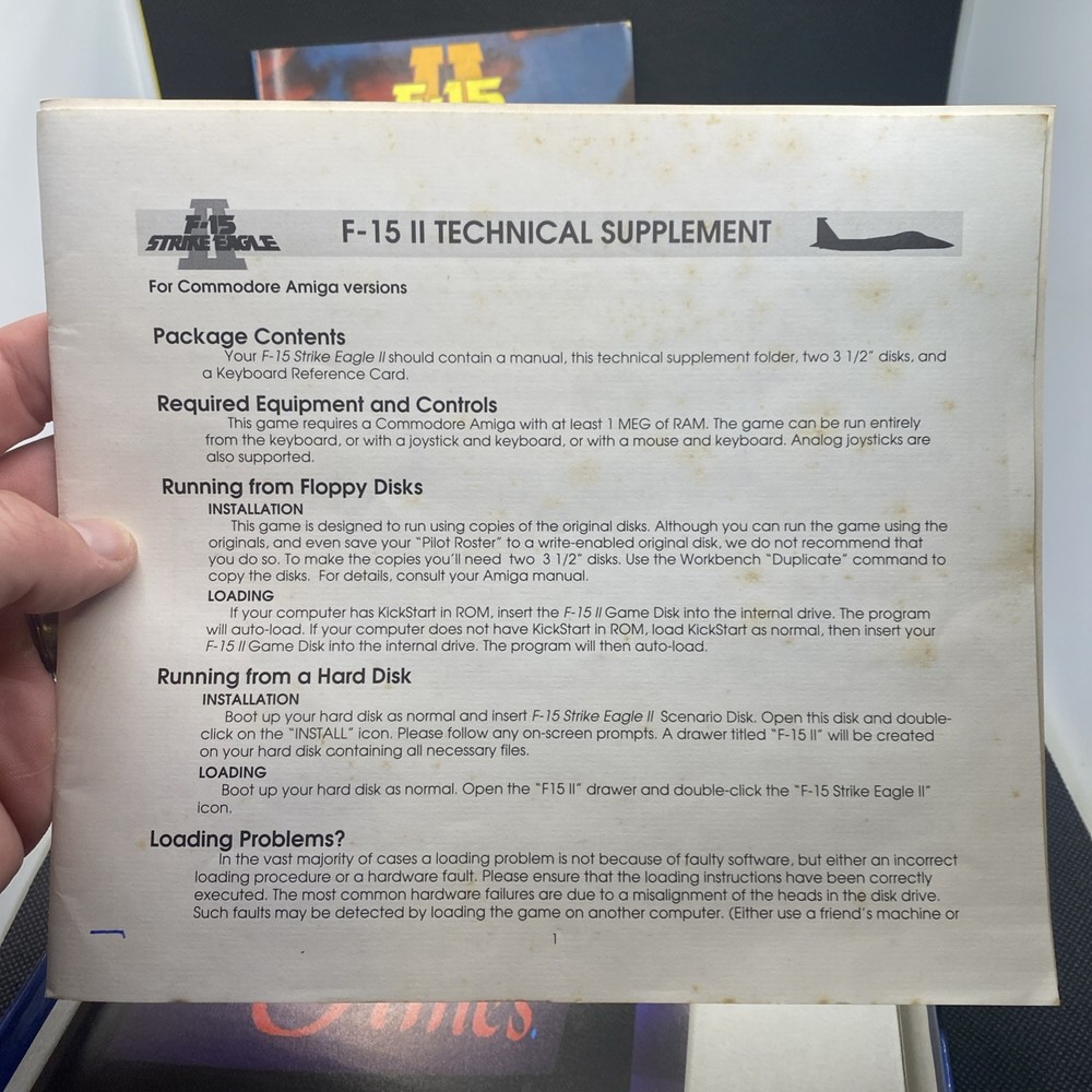 Microprose Classics F15 Strike Eagle II Vintage Software 3 1/2" Disk EUC