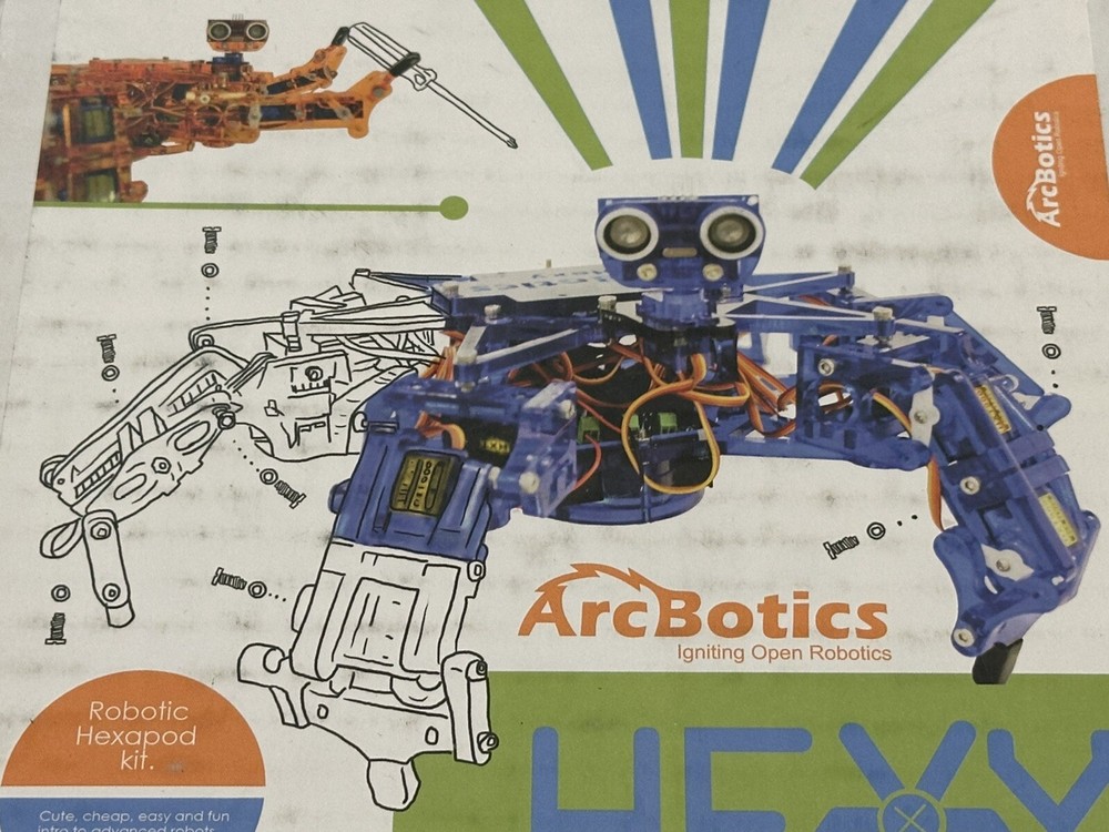 Hexy ArcBotics Robotic Hexapod Programmable Electronic Model Kit - New Open Box