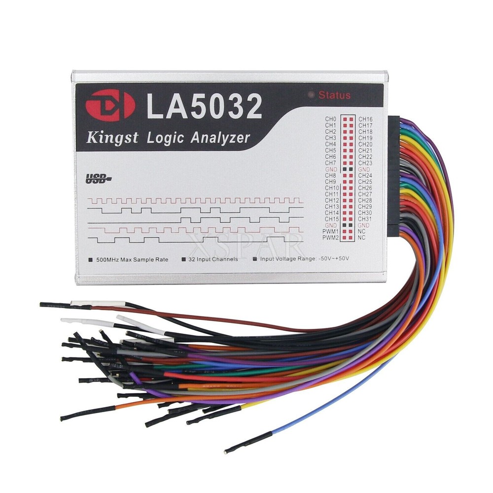 New LA5032 USB Logic Analyzer 500M Max Sample Rate 32 CH ARM FPGA Debug Tool