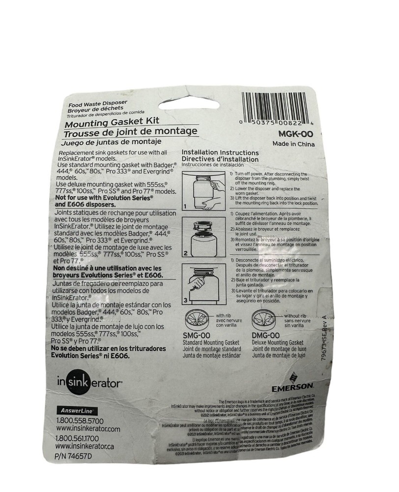 Emerson Sink Gasket Insinkerator Mounting Gasket Kit MGK-00