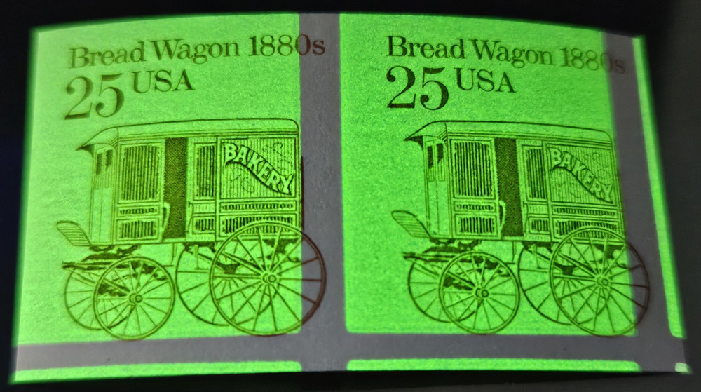 IMPERFORATE Scott #2136a, 25c Bread Wagon With Block Tagging Shift MNH,
