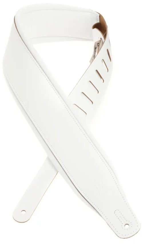 Levy's 3" Top Grain Leather Guitar Strap - White