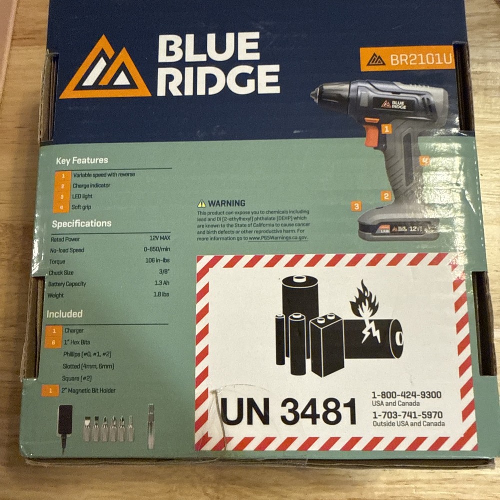 Blue Ridge Tools 12V MAX Rechargeable Drill