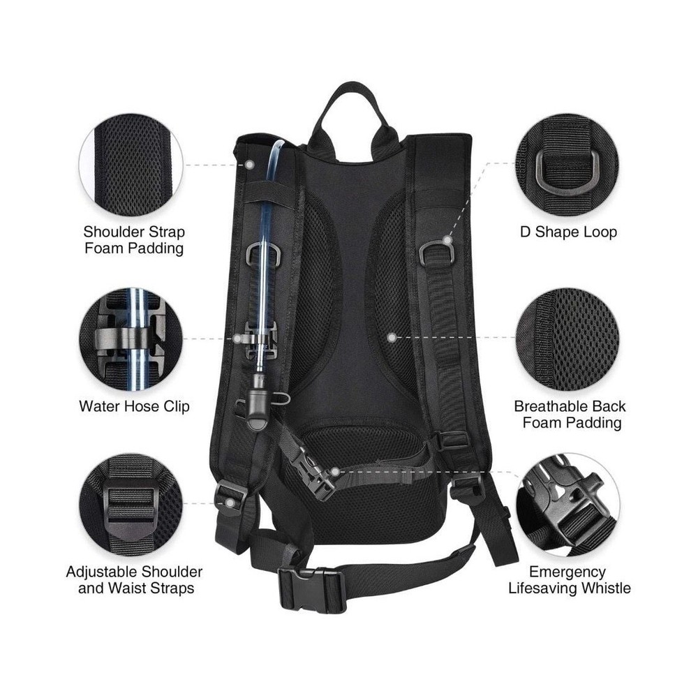 NOOLA Tactical Hydration Backpack with 3L TPU Water Bladder