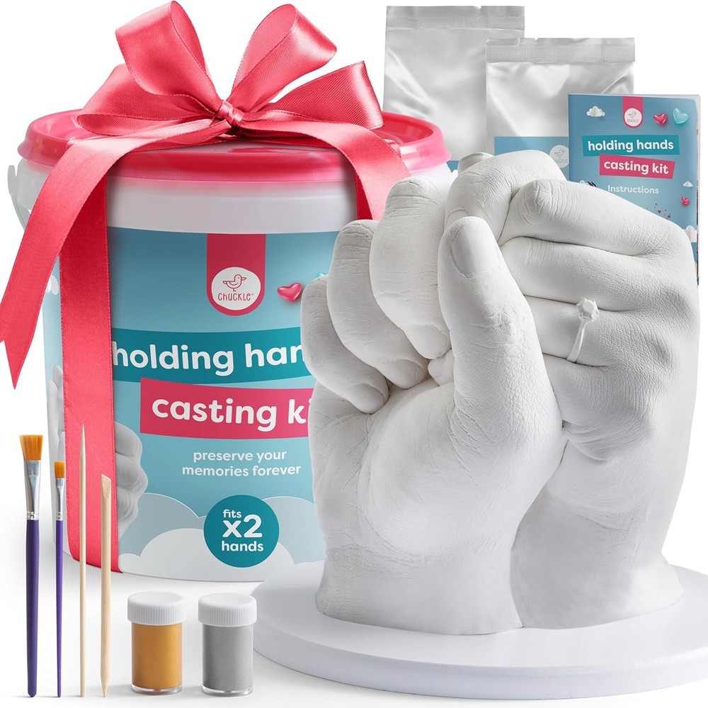 chuckle Holding Hand Casting Kit for Couples with Base & Couples,