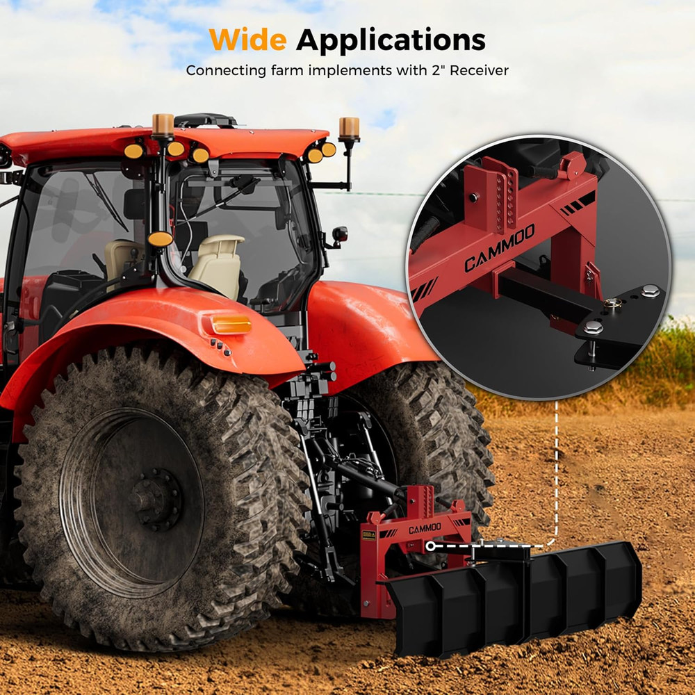 3-Point Quick Hitch with 2" Receiver＆Extra Versatile Adapter, Adaptation to Cate