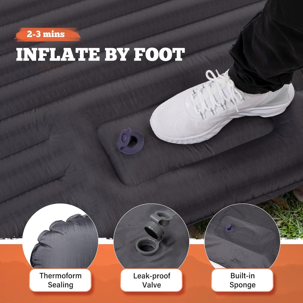 Double Sleeping Pad for Camping Extra Thick 6" Camping Mattress 2 Per...
