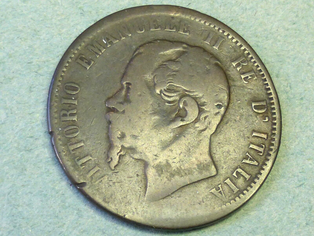 1862  ITALY  10  CENTESIMI