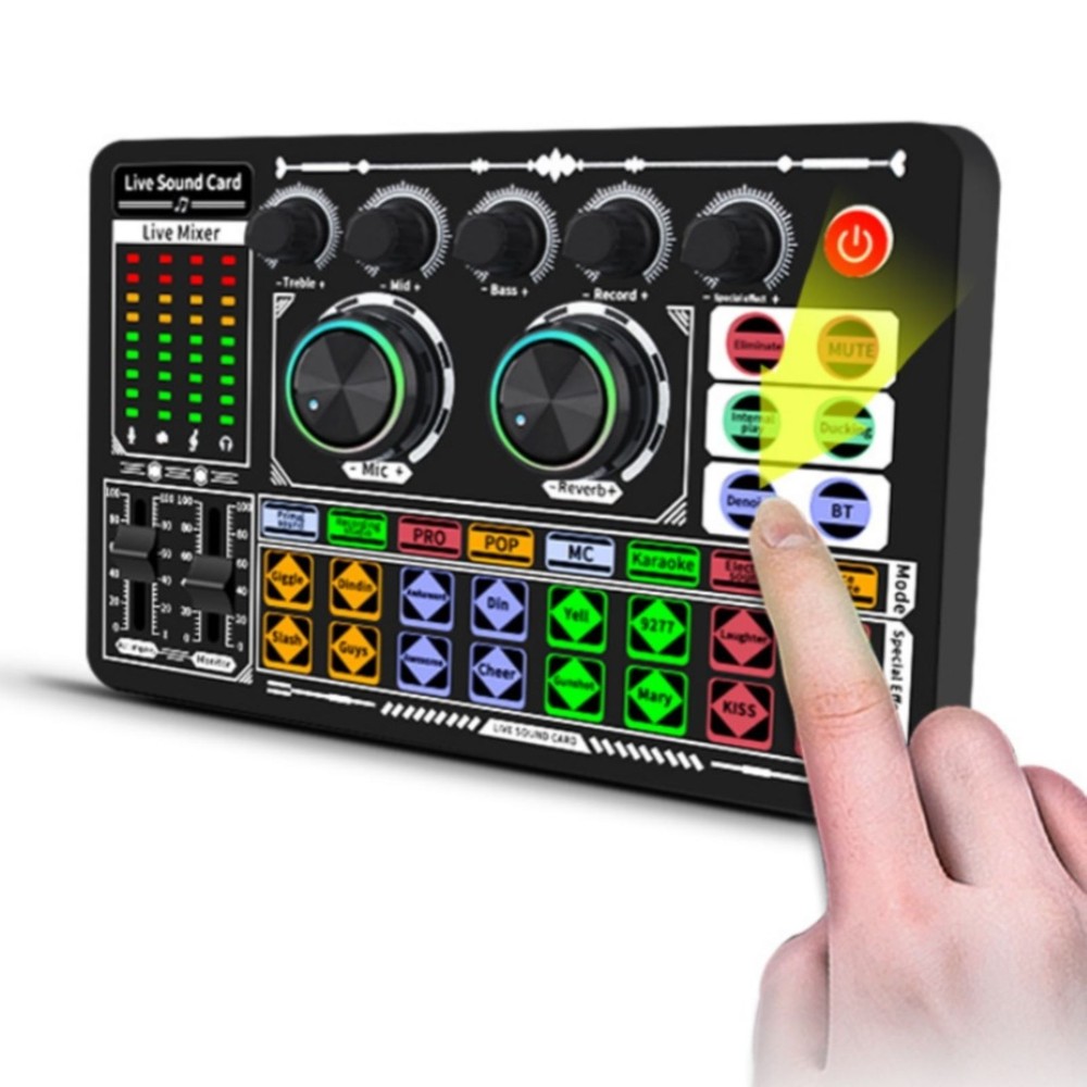 F999 Professional Live Sound Card Multi-platform Live Steaming Compatibility