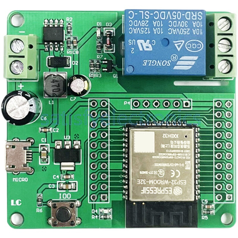ESP32-WROOM Development Board Single Relay Module DC7-60V Micro USB 5V NEW