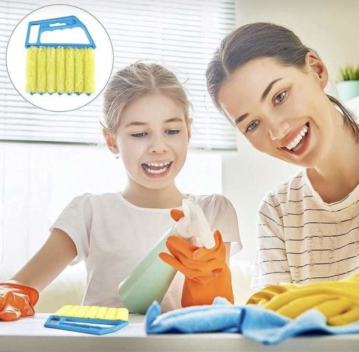 3pcs Multi-Slot Microfiber Blinds Duster Plastic Handle