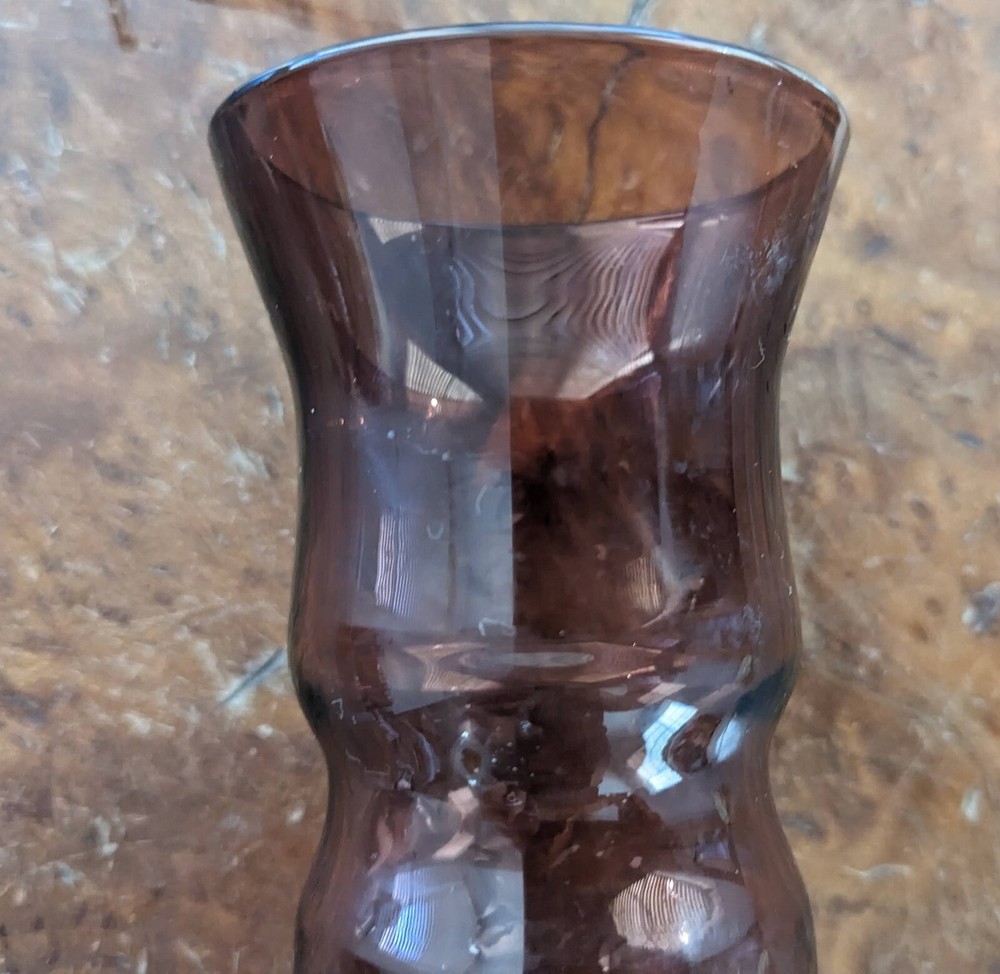 Enesco Amethyst Hand Blown Vase Bubble Bottom 8"