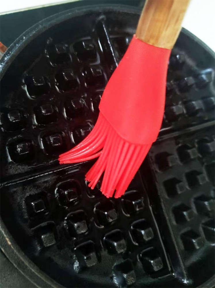 Cast Iron Waffle Maker with Handle Hoder and Basting Brush……