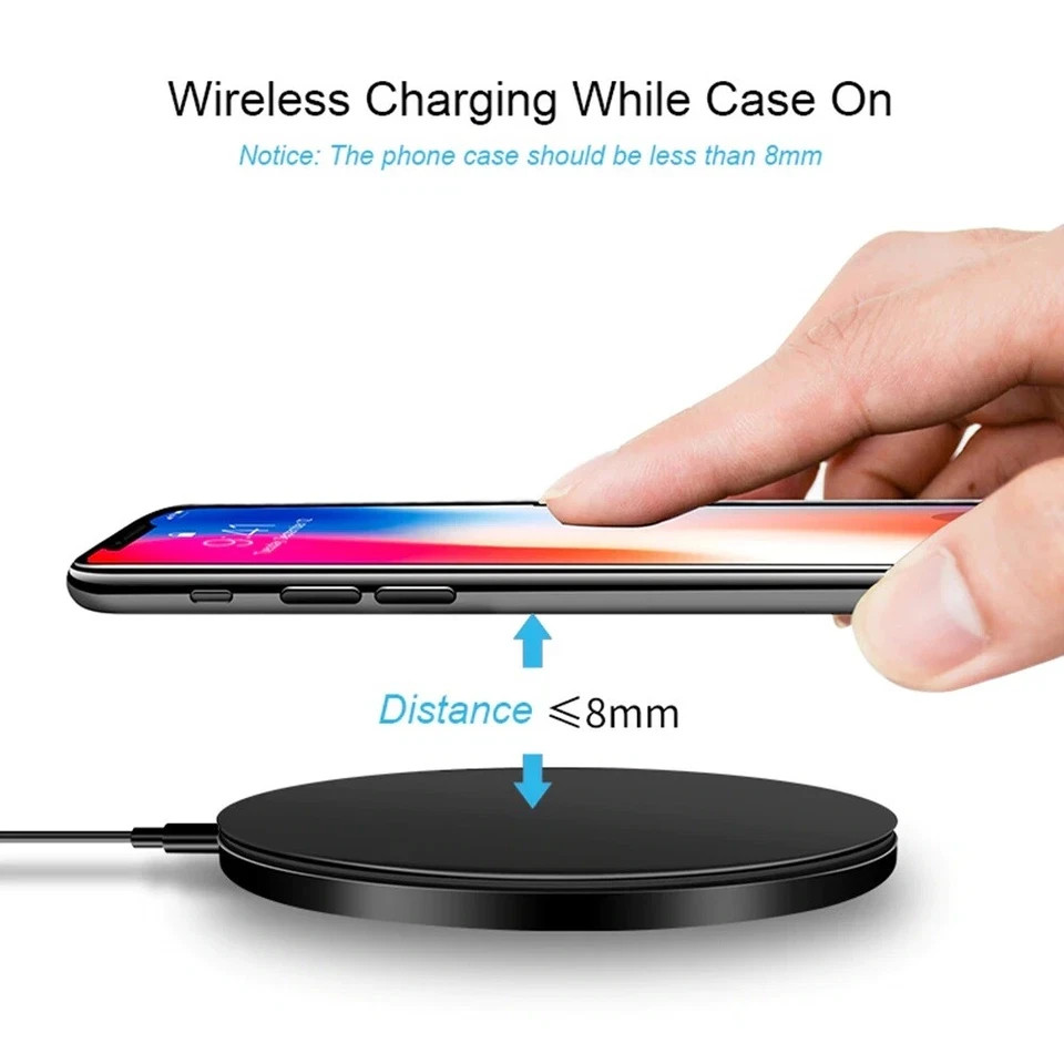 Wireless Fast Charger Charging Pad Dock for Samsung iPhone Android Cell Phone