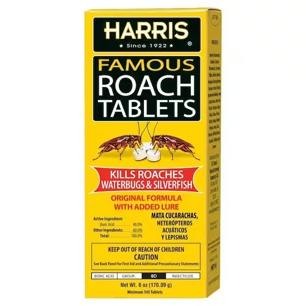 Harris 6oz. Famous Roach Tablets Odorless & Long Lasting Kills Bugs & Silverfish