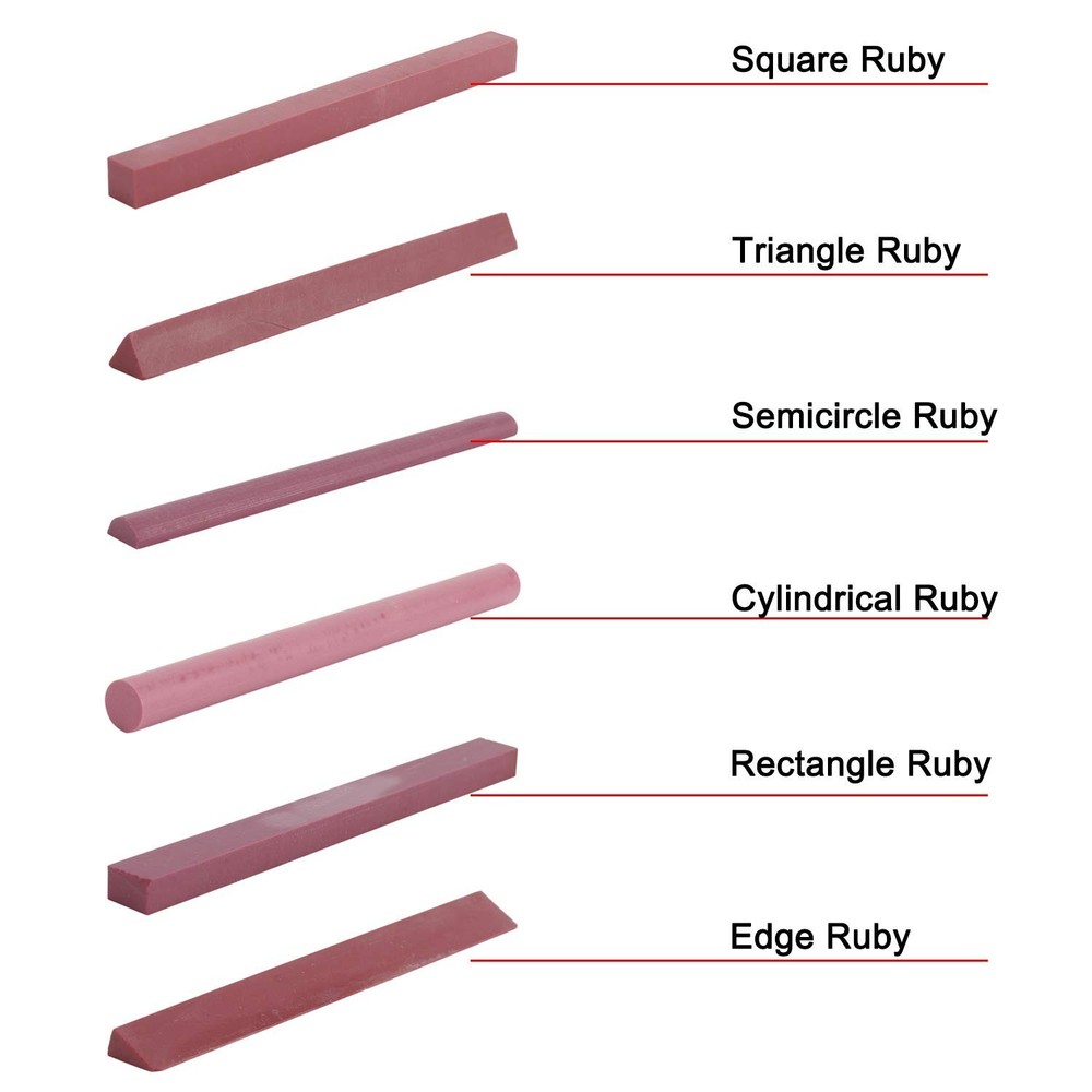 YaeMarine 6pcs 3000# Ruby Stone/Whetstone Sharpening Stone Polishing Stone Se...