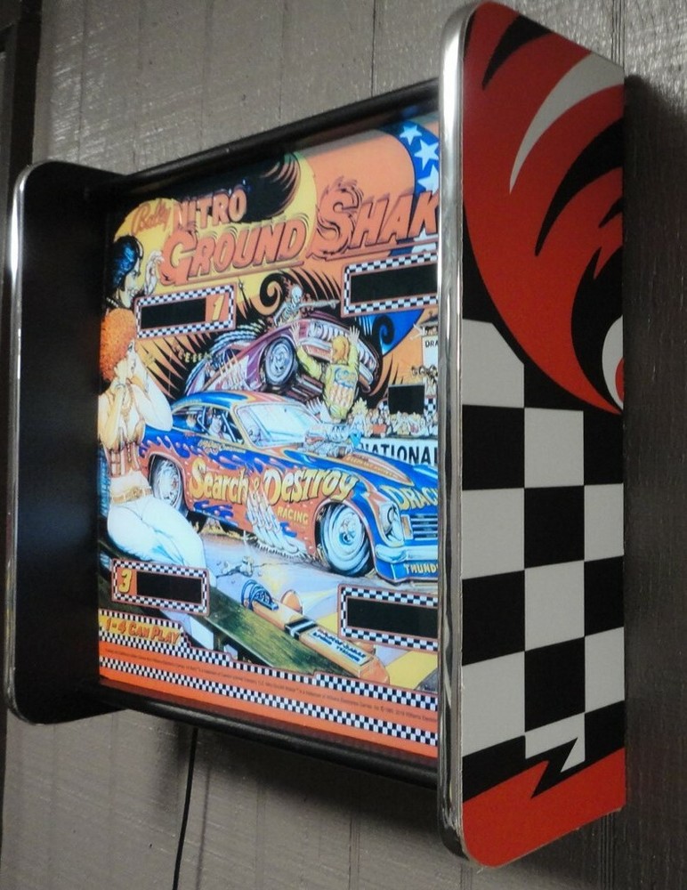 Bally Nitro Ground Shaker Pinball Head LED Display light box