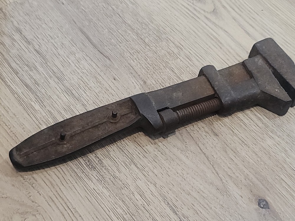 antique 12” Adjustable Monkey Wrench READ !!!
