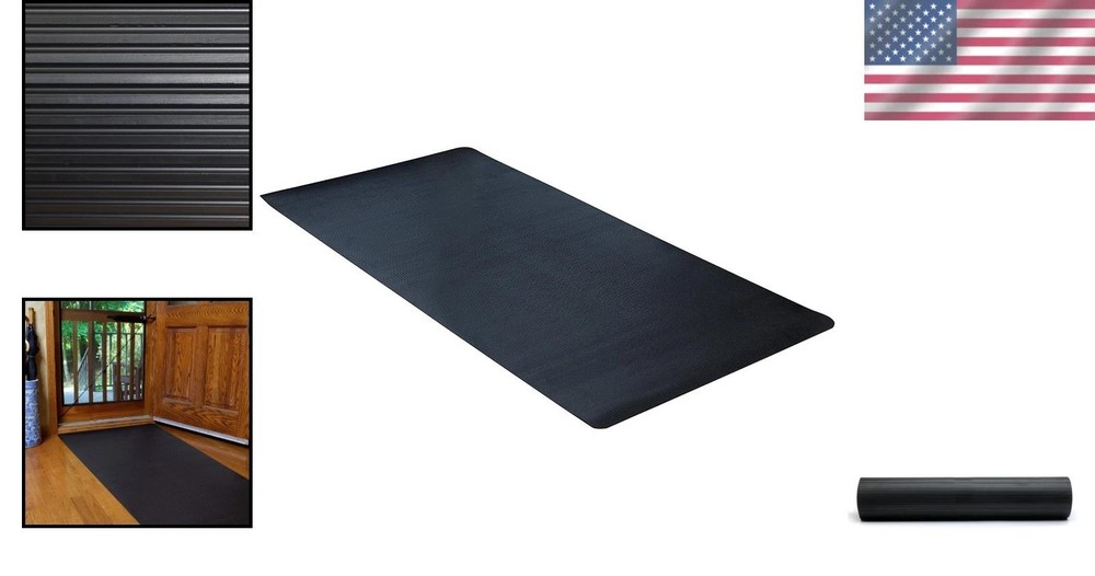 Commercial-Grade Black Rubber Scraper Mat