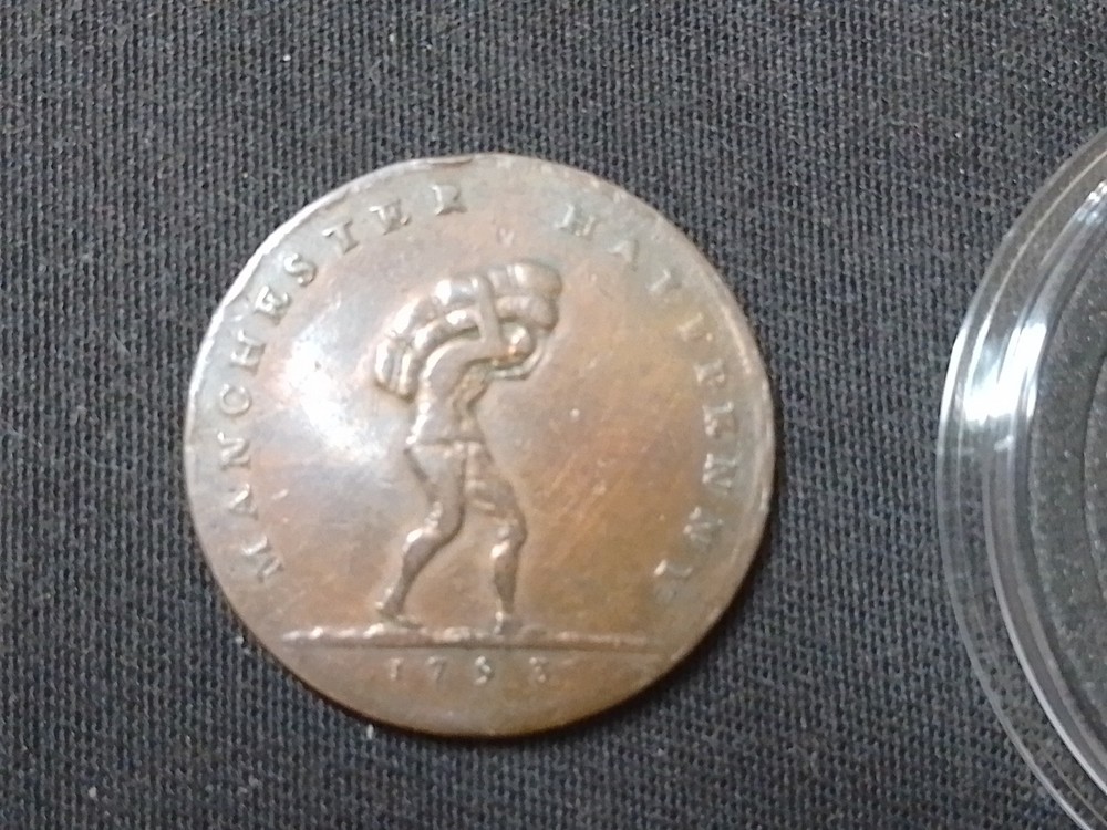 1793 Success To Navigation Copper Halfpenny Token.