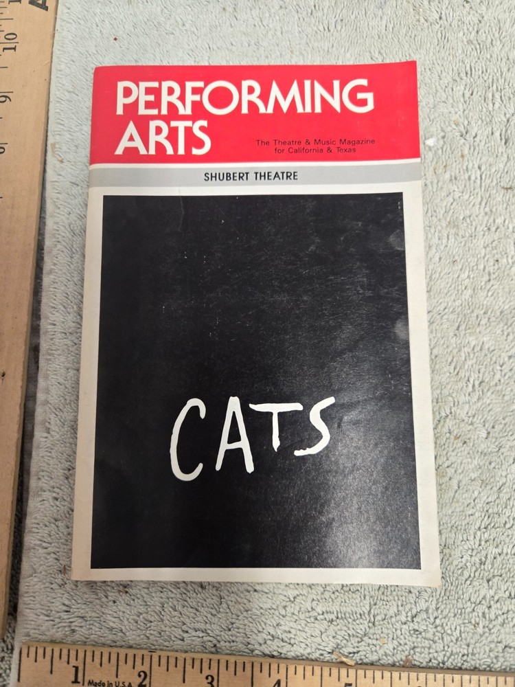 performing arts program, shubert theatre, CATS, december 1985