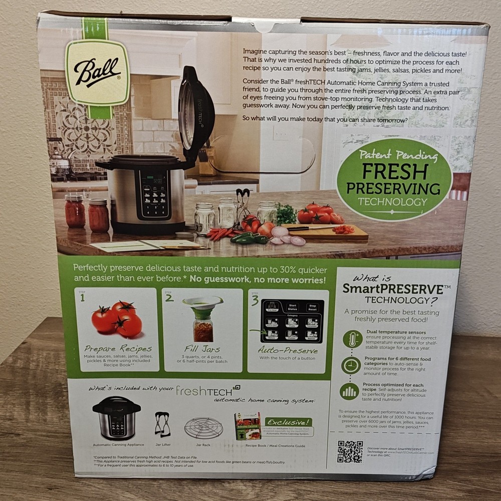 Ball FreshTech Automatic Home Canning System Silver Black SmartPRESERVE Electric