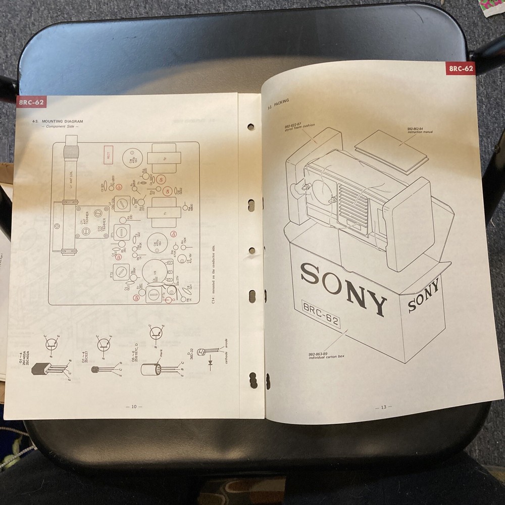 Sony 8RC-62 Original Service Manual