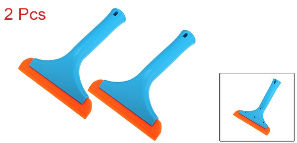 2 Pcs Universal Window Mirror Car Windshield Squeegee Replace Silicone Blue