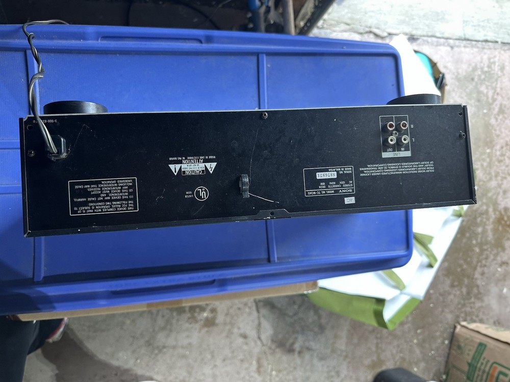 Sony TC-W345 Stereo Dual Double Cassette Deck Powers On (Untested)
