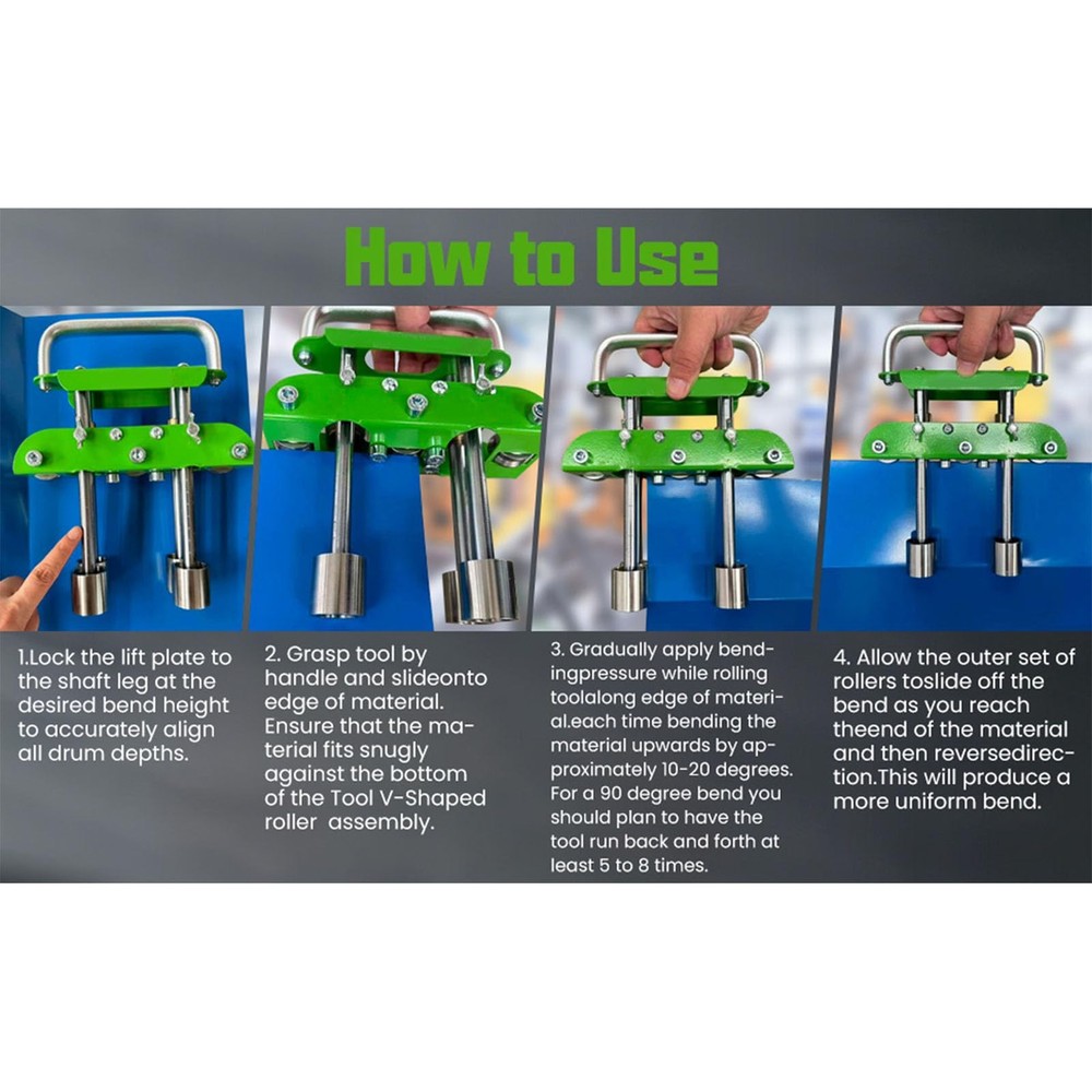 Versatile 3-Station Metal Roller Bender for 0-90Â° Adjustable Bending