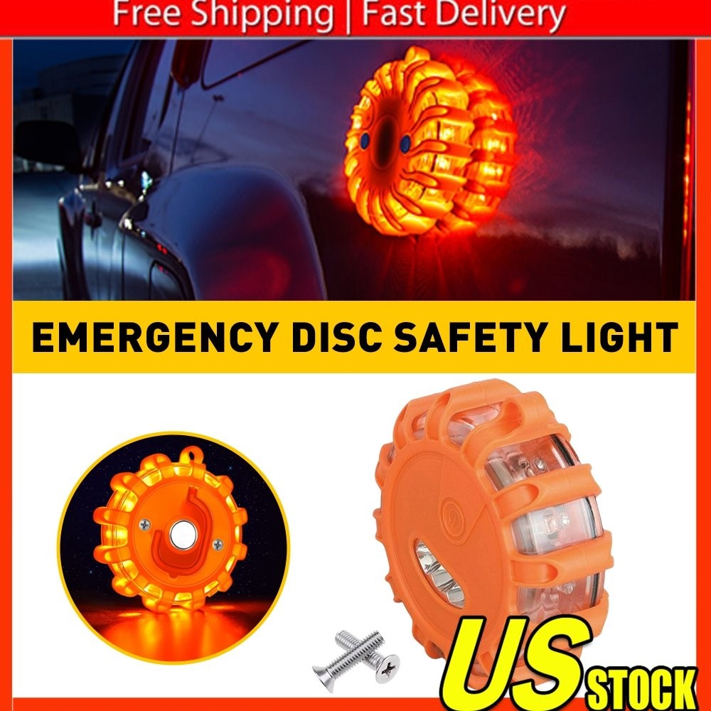 LED Safety Flare Warning Disc Flashing Roadside Light Strobe Beacon 1/2/3/4Set