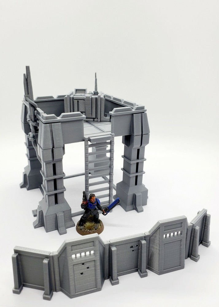 3d Printed Terrain. 3D Printed Forward Operating Base.3D Printed Wargame Scenery
