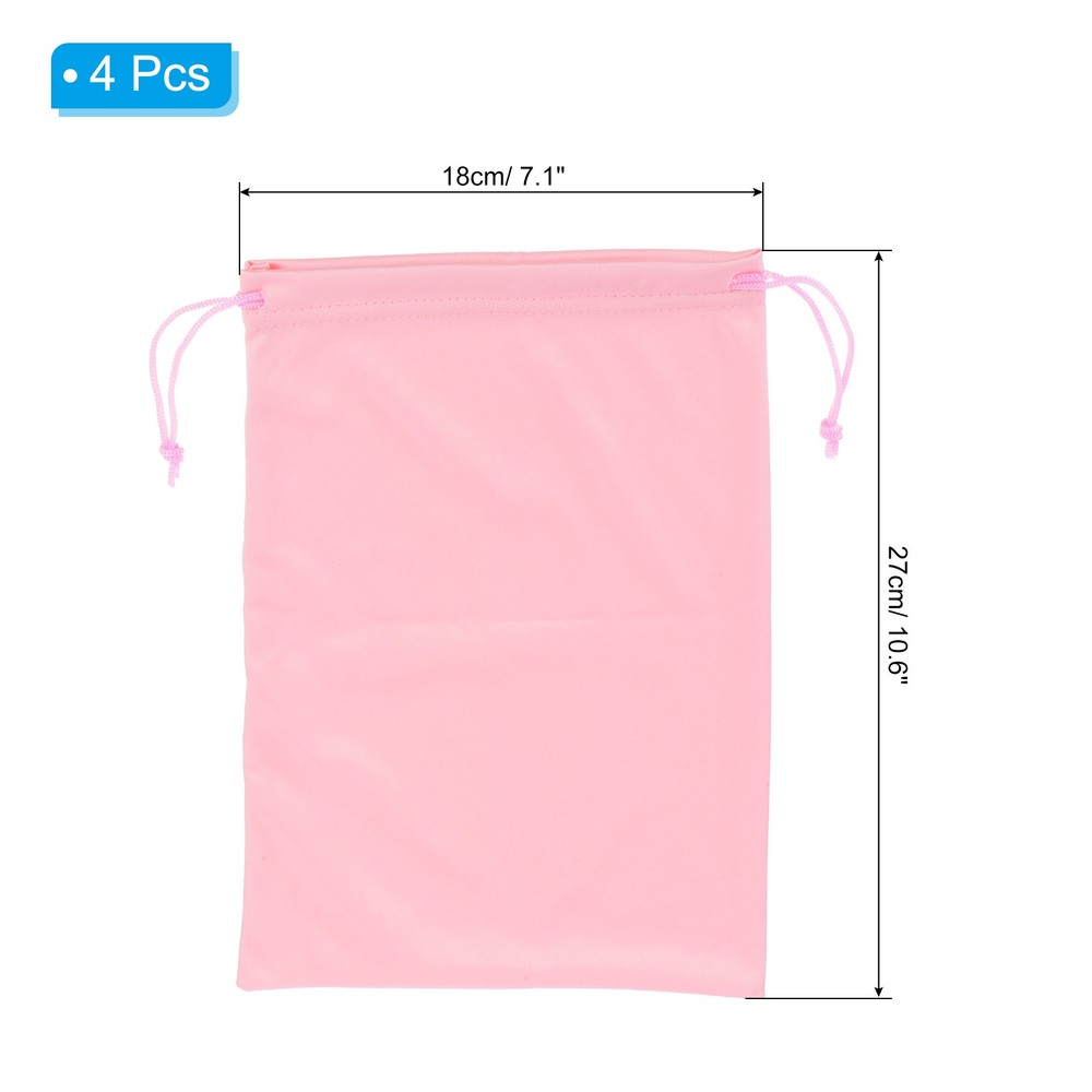 Ski Goggle Bag, 4 Pack Microfiber Snow Goggles Case Drawstring Pouch Pink
