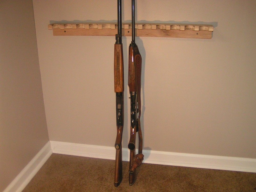 12 gun - wood closet gun rack - solid oak construction