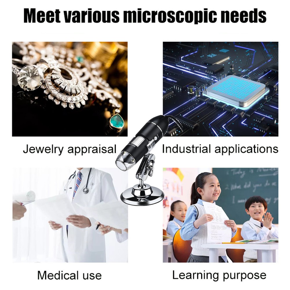 USB-C Digital Monocular Microscope Magnifier iPhone&Android Phone 1600 ZoomIn US