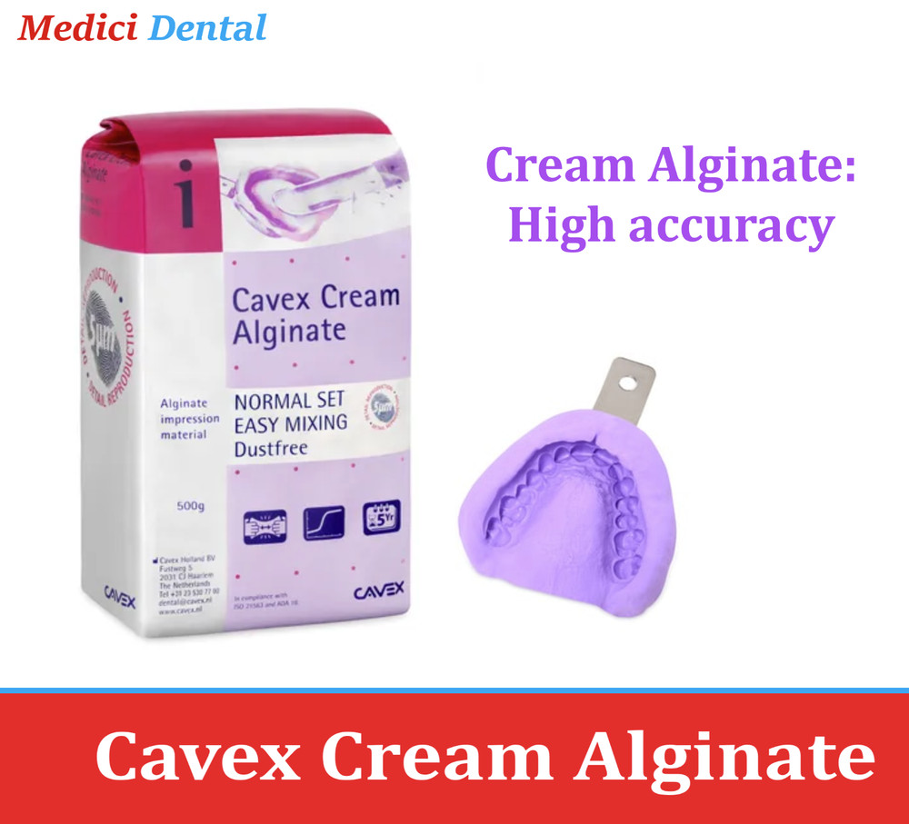 Cavex Cream Alginate Impression Material Dust Regular Set 1.1Lb Pouch Case/20